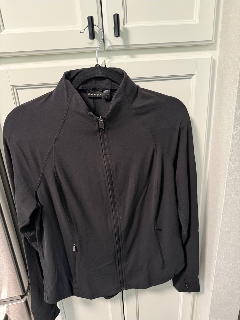 Athleta Black Zip-Front Salutation Active Jacket